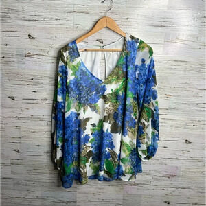 Show Me  Your Mumu Donna Michelle Tunic Dress Medium Blue Floral